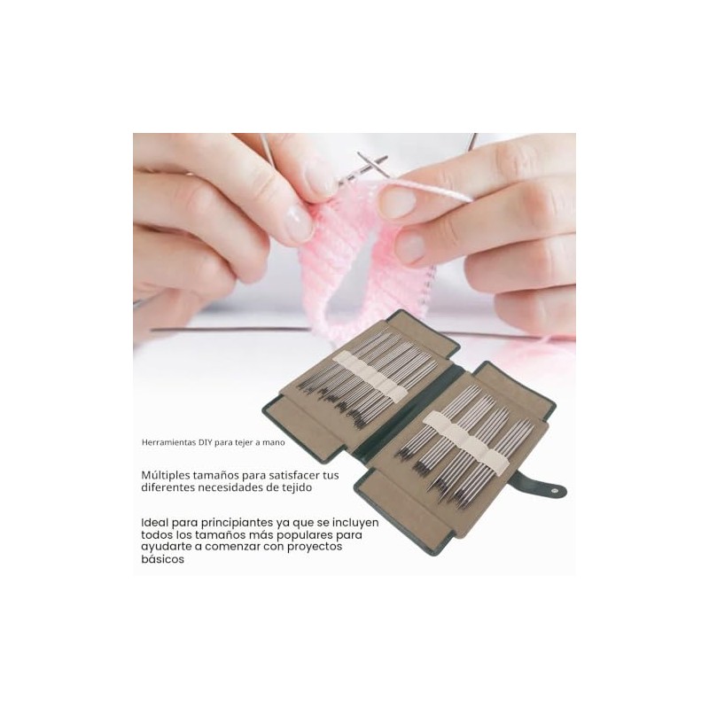55 Uds Agujas de Tejer de Doble Punta Kit de