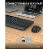 Wireless Keyboard and Mouse, Wrist Rest, Phone Holder, Batteries Included,