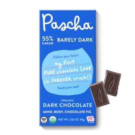 Pascha Organic Dark Chocolate Bars 55% Cacao, UTZ, Gluten Free & Non GMO, 2.8 oz, Pack of 10