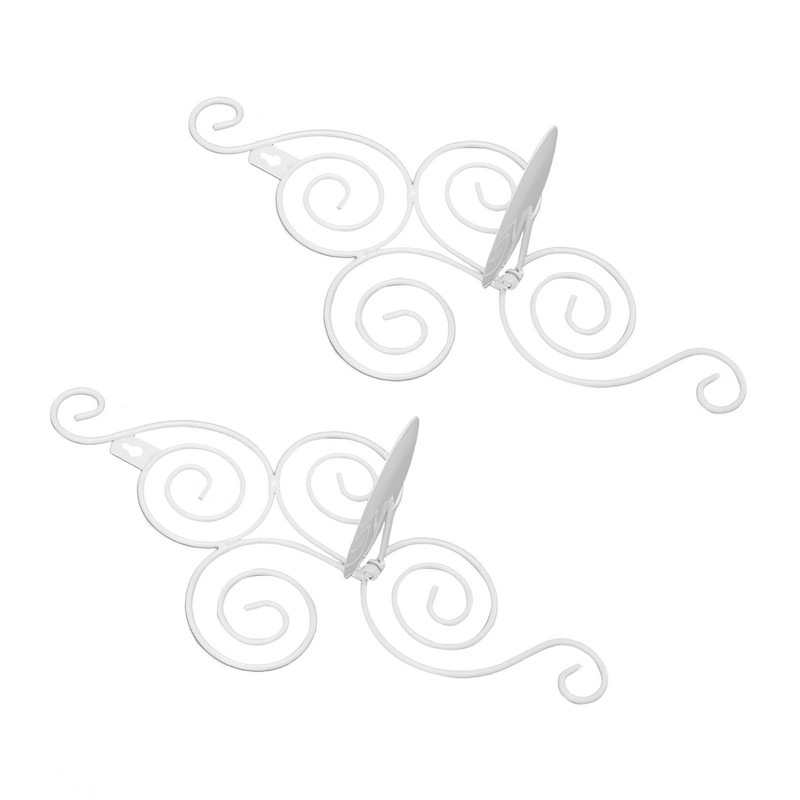 2 Sets Wall Candle Holder Foldable European Style Swirl Wrought