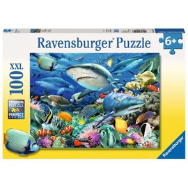Ravensburger Shark Reef 100 Piece XXL Jigsaw Puzzle for Kids | Engaging Aquatic Themed Puzzle | Durable, Long Lasting Materials | Educational and Fun | Ideal for Ages 6-8