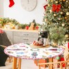 Nutcracker Round Christmas Tablecloth Pink Round Fitted Tablecloth with Elastic