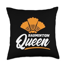Badminton Queen Badminton Player Shuttlecock Sports Smash Throw Pillow