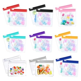 LACHT Pack of 18 Mini Ziplock Bags, Plastic Bags Zip, Small Plastic Bags, 75 x 75 mm Zip Bags, Transparent Resealable Plastic Bags, Baggys Sealable, Small Bags, Sample Bags