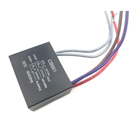 Daier CBB61 4.5uf + 5uf + 6uf 5 Wire Ceiling Fan Capacitor, Rectangular, Aluminum, Plastic, Ceramic, 5%, 250V AC, 50/60Hz, Ceiling Mount, Capacitor