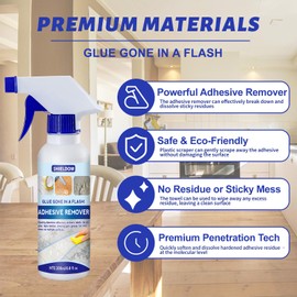 SHIELDOM Adhesive Remover Sticker Removal Surface Safe Glue Remover Rapidly Dissolve & Soften Adhesives Easily Remove Decals, Label, Tape Residue, Gum, Grease with Plastic Scraper & Towel 6.8oz/200ml