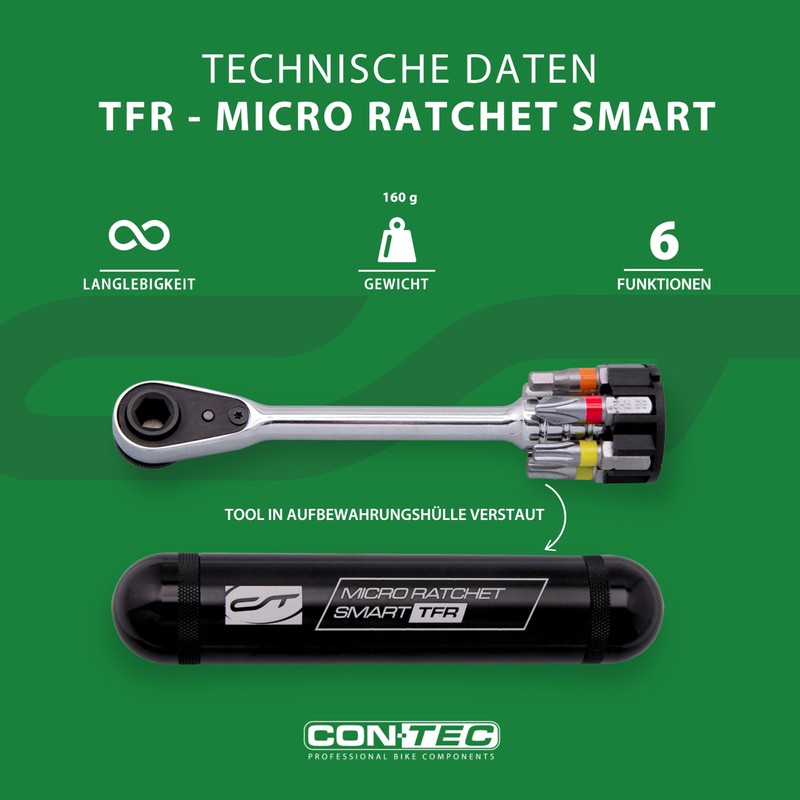 CONTEC Bicycle Multitool Micro Ratchet Smart, 6 in 1, Multifunction