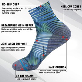 HUSO Running Socks Wicking Digital Printing Assorted Quick Dry Running Bulk St Patrick's Day Socks With All Styles 7 Pairs for Unisex (7 Colors, L/XL)