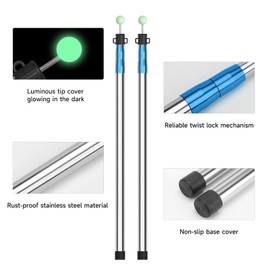 SANLIKE Telescoping Tent Tarp Pole Heavy Duty Canopy Poles, 33"-86.6" Upgrade Thicked Stainless Steel Camping Poles for Backpacking Hiking Awning Sun Sails Outdoor Sports, Set of 2