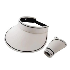 Generic Hollow Top Sun Hat for Women Wide Brim Women's Golf Hat Beach Sun Hat UV Protection UPF50 Travel Foldable Sun Hat Adjustable Size White