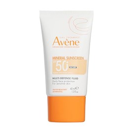 Eau Thermale Avene Solaire UV Mineral Multi-Defense Tinted Sunscreen Fluid SPF 50+ - Antioxidant & Blue Light Protection - 1.7 fl. oz.