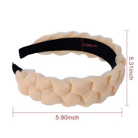 EXIPSAT 4er-Pack Breit Geflochtene Haarreifen Damen, Bequeme und Stylische Damenhaarreifen