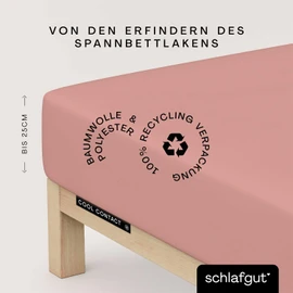 schlafgut Cool Contact Microfibre Fitted Sheet up to 100 x 200 cm, Purple Mid Cooling Cold
