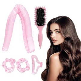 7 Kit de Herramientas de Peinado, Rizador Pelo Sin Calor con peine y Pinzas para el Cabello y Coletero, Rizador Sin Calor para Cabello, Rizadores de P