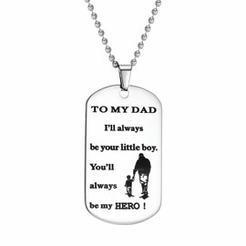 Dog Tag Gifts for Dad - Dad Gift Idea from Wife Daughter Son Kids, Stainless Steel, with Gift Box, Christmas Birthday Fathers for Men Husban