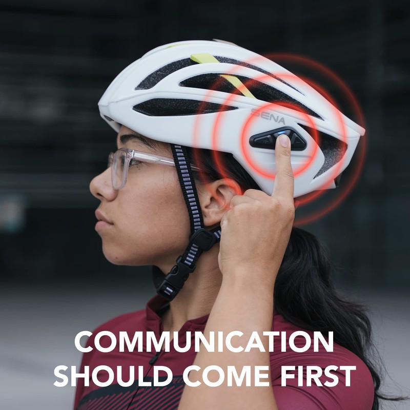 Sena R2 Road Cycling Smart Bluetooth Helmet (Matte Black, Large)