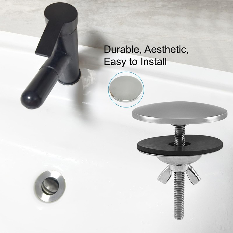 XNTONG - Sink Hole Cover, Sink Overflow Cap, Solid Brass