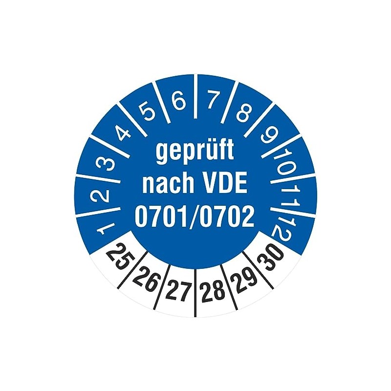 1000 Test Labels 30 mm Tested According to VDE 0701/0702