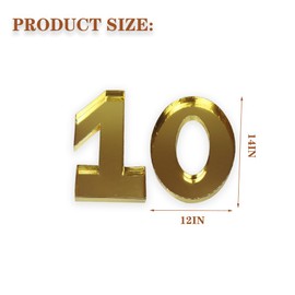 14" Cardboard Number Charcuterie Tray Birthday Anniversares Parties Celebration Supplies Fillable Paper Mache Chocolate Candy Cupcakes (Gold, 10)