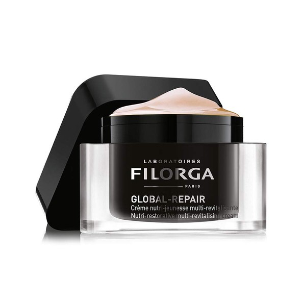 Filorga Global-Repair Anti Aging Daily Face Cream, Moisturizing Ceramides and Vitamins Reduce Deep Wrinkles and Boost Skin Firmness for Complexion Hydration Day or Night, 1.69 fl oz