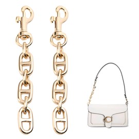 2 Pcs 12 cm Bag Chain, Bag Strap Extender, Bag Extender Chain, Coach Bag Extender, Gold Bow Bag Extender Chain, Metal Pearl Extender Chains, Gold Chain for Bag Straps Replacement Accessories