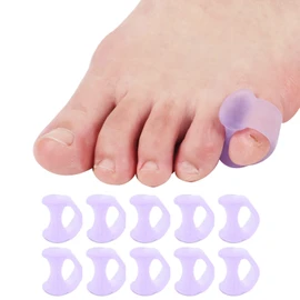 10 piezas de férula de dedo meñique, separadores de dedos de gel, alisador de dedos pequeños para hombres y mujeres que caminan, correr, superponer, corrector de juanetes y alivio de juanetes, pequeño