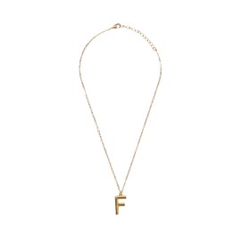 Women's Necklace with F Pendant, 5 cm, 100% Jeweller's Alloy, No Gemstone, 100% jeweller's alloy, No Gemstone