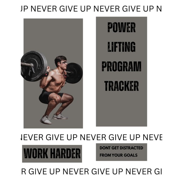 Powerlifting and workout tracker and day planner for a 12-week