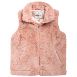 URBAN REPUBLIC Girls Faux Fur Vest - Lightweight Sleeveless Sherpa Fleece Vest Plush Fur Coat Cute Clothes for Girls (7-16), Size 10-12, Rose Pink