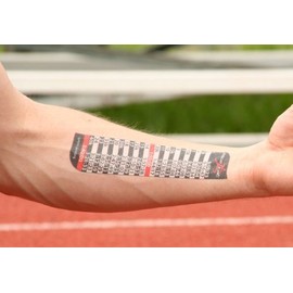 PACE TAT - Temporary Pacing Tattoo - KILOMETER Splits - Full and Half Marathon Finish times (Full: 7:00 | Half: 3:30)