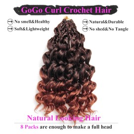 XSASLYET 10 Inch Pre Looped Crochet Hair for Black Women Girls&Kids-8 Packs Gogo Curl/Beach Curl/Ocean/Water/Deep Wave Synthetic Hair Tangle-Free Full&Natural Look Long-Lasting for Daily Wear(1B/350)