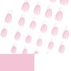 24 Pcs Spring Pink Press on Nails Short Almond,YEFIUO White