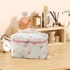 Bow Cosmetic Bag - Quilted Toiletry Bag | Large Cosmetic
