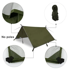 Tent Tarp 9.8FT x 9.8FT Portable Lightweight Camping Tent Mat Cover Camping Equipment Essential Survival Gear Stakes for Outdoor Travel Include Carry Bag