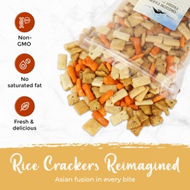 Oregon Farm Fresh Snacks Asian Rice Crackers Mix - Oriental Rice Crackers Snack Mix - Japanese Rice Crackers - Crunchy Savory Snacks (22oz)