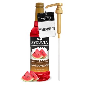 Syruvia Premium Raspberry Syrup - 25.4 fl oz Kosher Raspberry Syrup For Drinks, Dessert, Soda, Smoothies, Gluten-Free, Non-GMO Flavor with pump