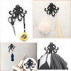 Sumnacon 6 Inch Cast Iron Octopus Coat Hook - Rustic