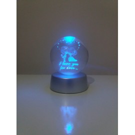 I love you forever inscribed snow globe