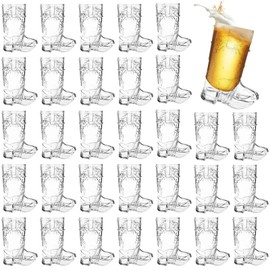 Xeehwb Xeehwb 30 Pcs Mini Cowboy Boot Shot Glasses,1oz Plastic Western Cowboy Beer Mugs,Reusable Cowboy Cowgirl Party Decorations Supplies for Birthday,Theme Party