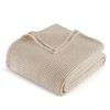 Exclusivo Mezcla 100% Cotton Waffle King Size Blanket, Khaki