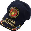 United States Marine Never Retired Black Hat Cap USMC