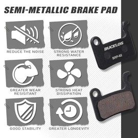 BUCKLOS Pastillas de Freno de Disco de Bicicleta - Pastillas de Freno de Disco para Zoom/Shimano Deore XT XTR LX SLX Hone Alfine Saint para Bicicleta Eléctrica/Bicicleta de Montaña/Bicicleta Eléctrica