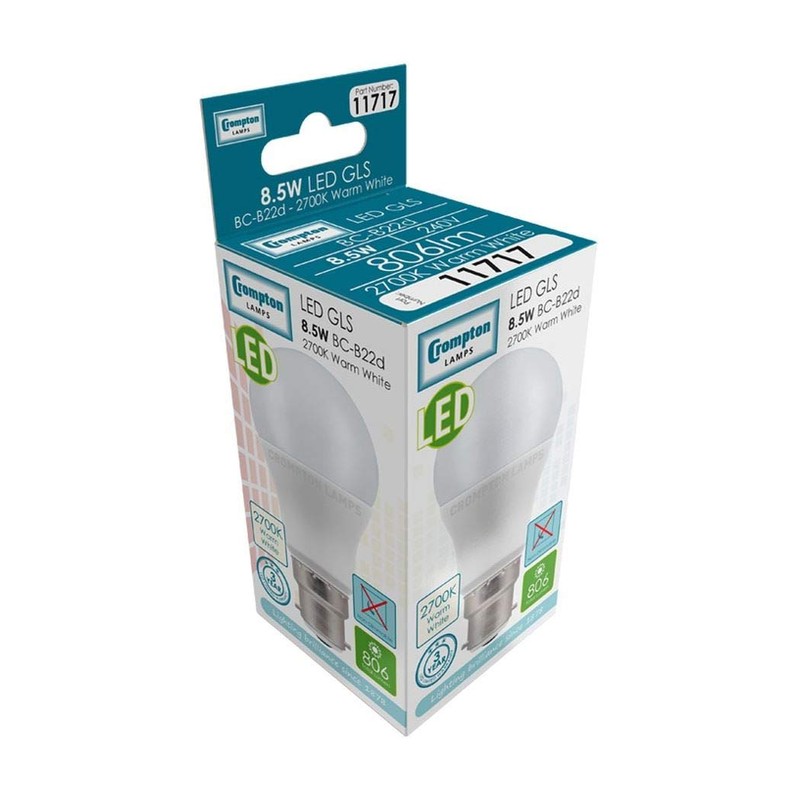 Crompton Lamps 11717 LED GLS 2700K Extra Warm White B22