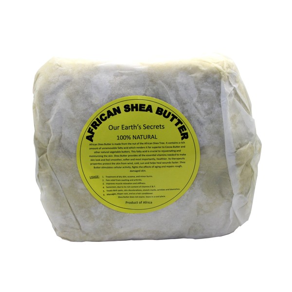 Our Earth's Secrets Ivory Raw Unrefined Shea Butter Top Grade, 2 Pound