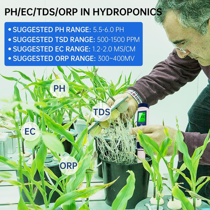 Homcoice PH Meter 7 in 1 with TDS EC Salinity