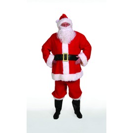 Costume SuperCenter 7-Piece Red Duvetyne Economy Santa Claus Christmas Suit - Adult Size L