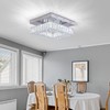 YPQXYHDA Dimmable Square Crystal Chandelier LED Mini Ceiling Light with
