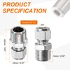 sourcing map Compression Fitting 3/8" Tube OD x 1/2" PT