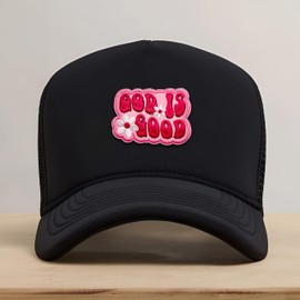 G*d is Good Patch 3 Inches Iron On/Sew On Embroidered Applique Patch for Clothes Backpacks Hats, Funny Christian, Religious, Jesus, Cute Flower DIY Accessories Gift for Mom Dad Friends Coworkers