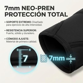 Rodilleras Deportivas de Neopreno 7 mm, 1 Par, Rodillera de Compresión para Hombre y Mujer, Soporte Ortopédico de Rodilla para Levantamiento de Pesas, Sentadillas, Baloncesto, Cross Training y Recuperación(Medium)
